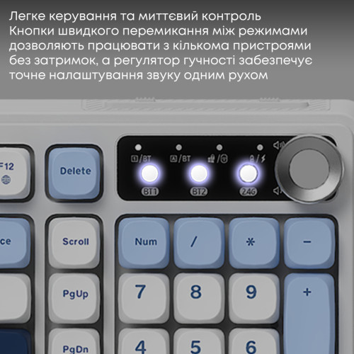 Клавіатура Ajazz AF98 Plus Wireless/Bluetooth/USB UA White/Blue (AF98-PLUS-GB)