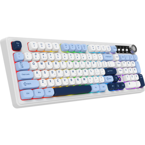 Клавіатура Ajazz AF98 Plus Wireless/Bluetooth/USB UA White/Blue (AF98-PLUS-GB)
