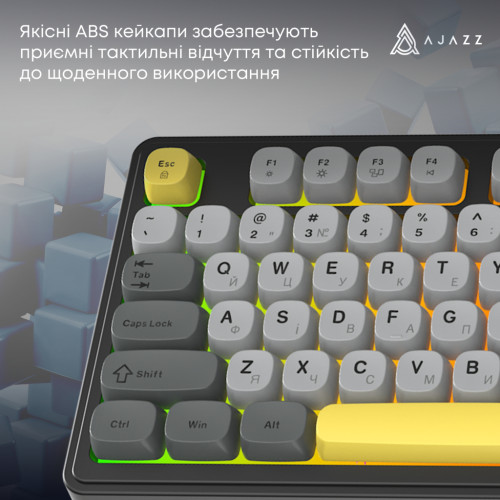 Клавіатура Ajazz AF98 USB UA Black/Grey/Yellow (AF98-BGY) Клавіатура Ajazz AF98 USB UA Black/Grey/Yellow (AF98-BGY)