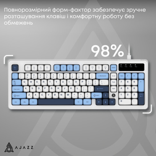 Клавіатура Ajazz AF98 USB UA White/Blue (AF98-GB)