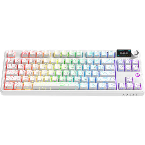 Клавіатура Ajazz AK870 V2 Maillard Switch Wireless/Bluetooth/USB UA White (AK870-V2-S-W)
