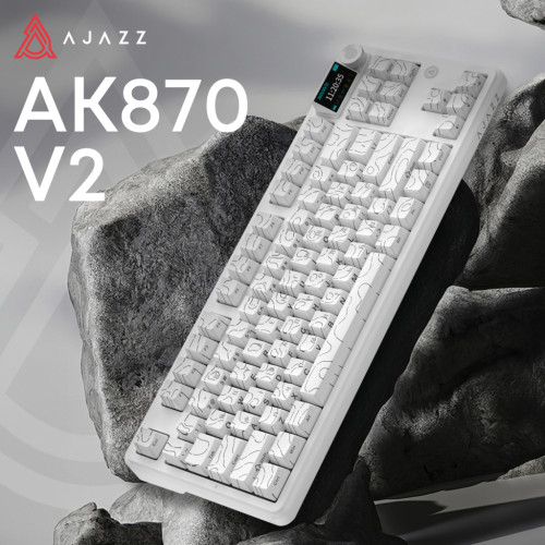 Клавіатура Ajazz AK870 V2 Maillard Switch Wireless/Bluetooth/USB UA White (AK870-V2-S-W)