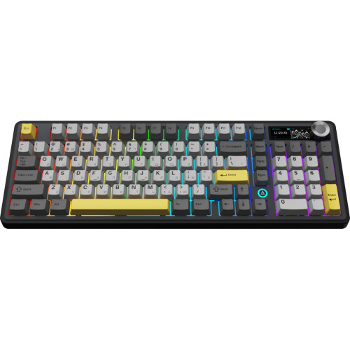 Клавіатура Ajazz AK980 V2 Gift Switch V2 Wireless/Bluetooth/USB UA Black/Grey/Yellow (AK980-V2-G-BGY)
