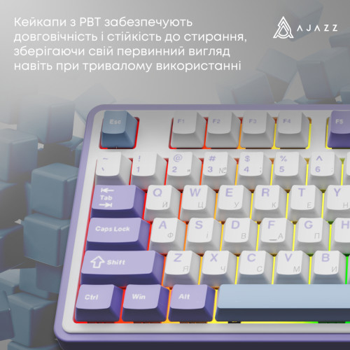 Клавіатура Ajazz AK980 V2 Gift Switch V2 Wireless/Bluetooth/USB UA White/Blue (AK980-V2-G-PWB)