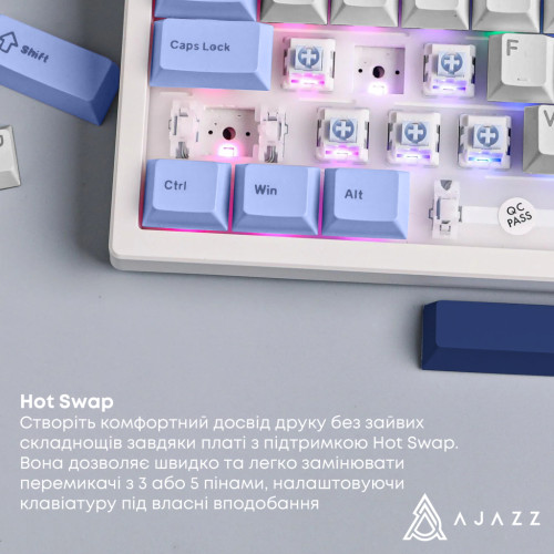 Клавіатура Ajazz AK980 MAX Magnetic Switch USB UA White/Blue (AK980-MAX-M-BWDB)