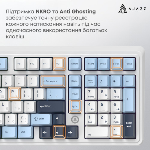 Клавіатура Ajazz AK980 MAX Magnetic Switch USB UA White/Blue (AK980-MAX-M-BWDB)