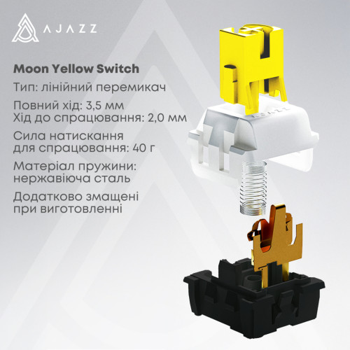 Клавіатура Ajazz AK650 Moon Yellow Switch USB UA Black/Grey/Yellow (AK650-MY-GWY)