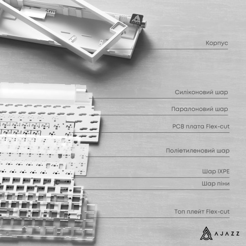 Клавіатура Ajazz AK650 Moon Yellow Switch USB UA Black/Grey/Yellow (AK650-MY-GWY)