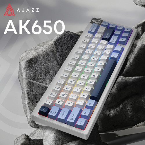 Клавіатура Ajazz AK650 Sea Salt Switch USB UA White/Blue (AK650-SS-BWB) Клавіатура Ajazz AK650 Sea Salt Switch USB UA White/Blue (AK650-SS-BWB)