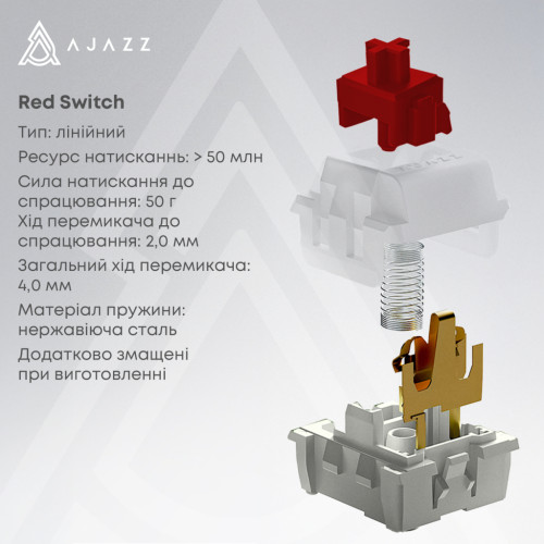 Клавіатура Ajazz AK980 Red Switch USB UA Black (AK980-R-BR)