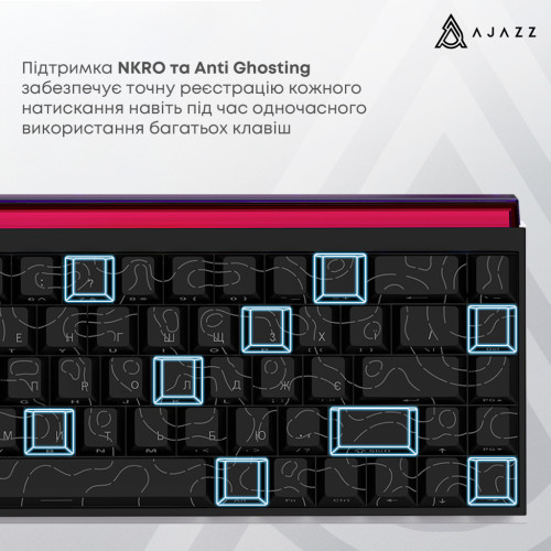 Клавіатура Ajazz NK68 Red Switch USB UA Black (NK68-R-S-B)
