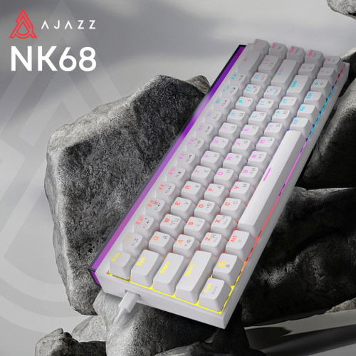 Клавіатура Ajazz NK68 Red Switch USB UA White (NK68-R-W)