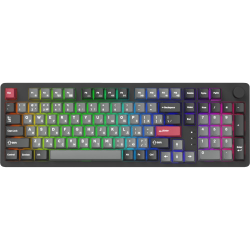 Клавіатура GamePro Asgard Drakkar Keychron Super Red Switch Wireless/Bluetooth/USB UA Black (MK305BK)
