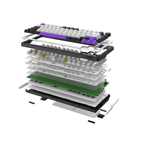 Клавіатура Hator Hellyberry HK75 Mechanical Linear RGB Wireless/Bluetooth/USB UA White/Violet (HK75_wireless) Клавіатура Hator Hellyberry HK75 Mechanical Linear RGB Wireless/Bluetooth/USB UA White/Violet (HK75_wireless)