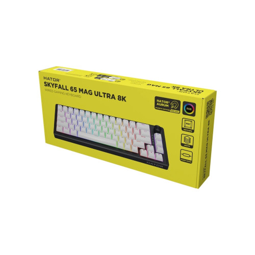 Клавіатура Hator Skyfall 65 MAG ULTRA 8K Aurum Ice RGB USB UA Black/White (HTK1860UA)
