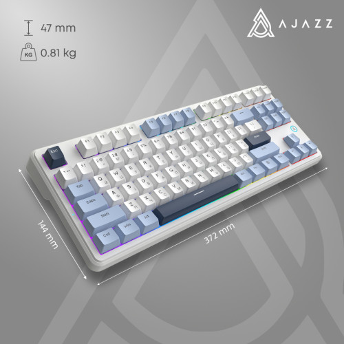 Клавіатура Ajazz AK870 V2 Flying Fish Switch USB UA White/Blue (AK870-V2-FF-BWB) Клавіатура Ajazz AK870 V2 Flying Fish Switch USB UA White/Blue (AK870-V2-FF-BWB)