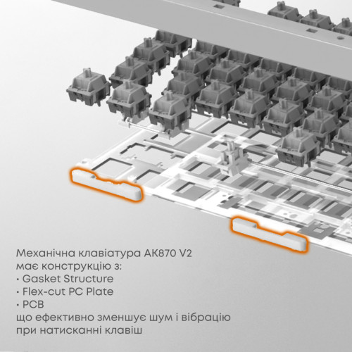 Клавіатура Ajazz AK870 V2 Flying Fish Switch USB UA White/Blue (AK870-V2-FF-BWB) Клавіатура Ajazz AK870 V2 Flying Fish Switch USB UA White/Blue (AK870-V2-FF-BWB)