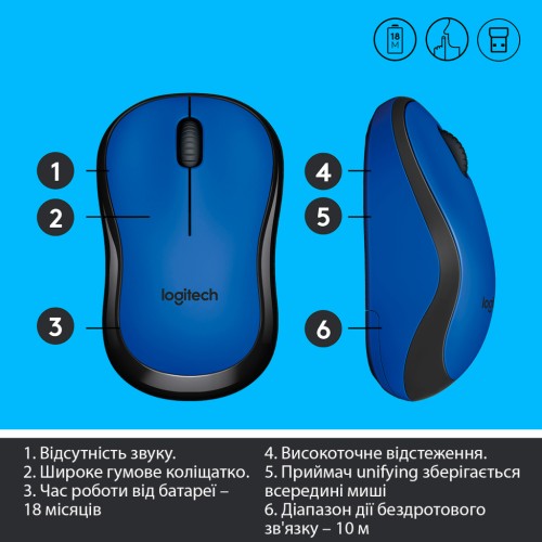 Мишка Logitech M220 Silent Blue (910-004879)