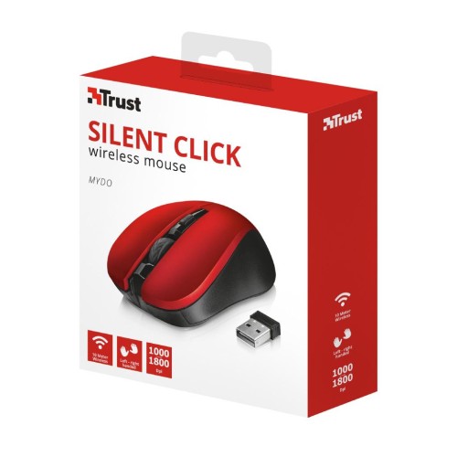 Мишка Trust Mydo Silent wireless mouse red (21871)