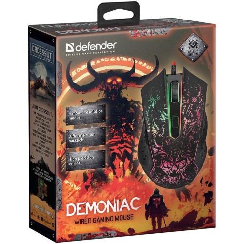 Мишка Defender Demoniac GM-540L Black (52540)