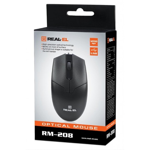 Мишка REAL-EL RM-208 USB Black