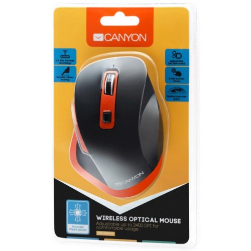 Мишка Canyon CNS-CMSW14BO Wireless Black-Orange (CNS-CMSW14BO)