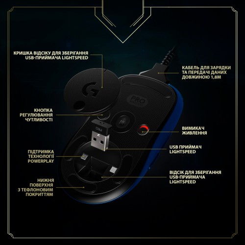 Мишка Logitech G PRO Wireless Gaming Mouse League of Legends Edition (910-006451)