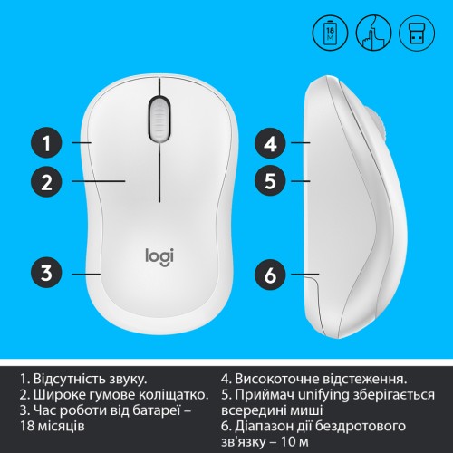 Мишка Logitech M220 Silent Offwhite (910-006128)