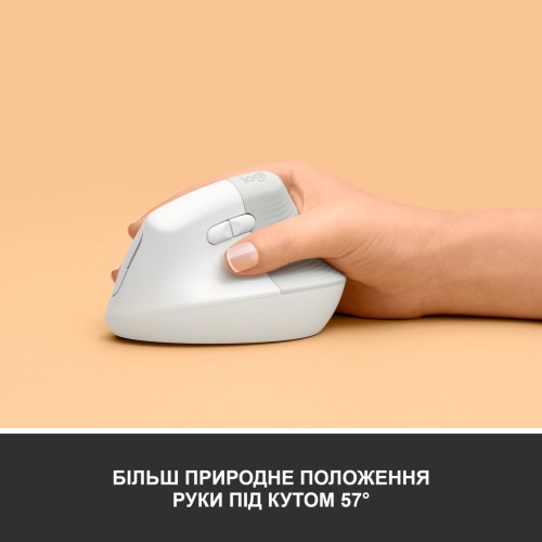 Мишка Logitech Lift Vertical Ergonomic Wireless/Bluetooth White (910-006475)