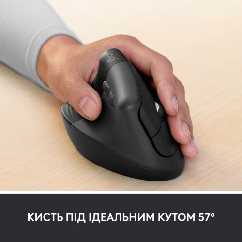 Мишка Logitech Lift Left Vertical Ergonomic Wireless/Bluetooth for Business Graphite (910-006495)