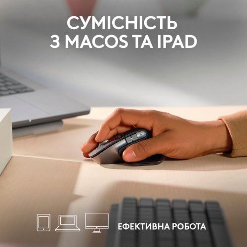 Мишка Logitech MX Master 3S For Mac Performance Wireless Space Grey (910-006571)