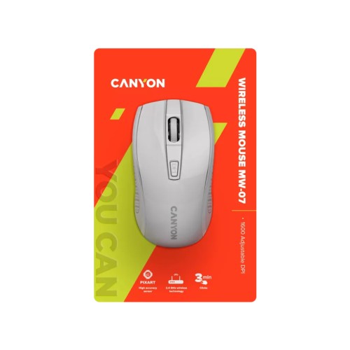 Мишка Canyon MW-7 Wireless White (CNE-CMSW07W)