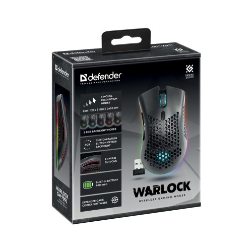 Мишка Defender Warlock GM-709L RGB Wireless Black (52709)