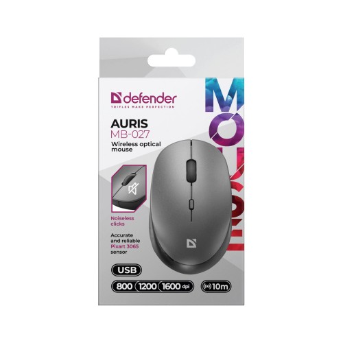 Мишка Defender Auris MB-027 Wireless Grey (52029)