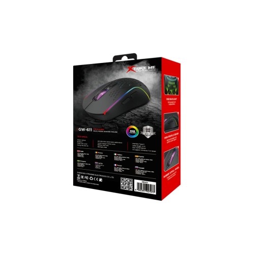 Мишка Xtrike ME GW-611 Wireless RGB Black (GW-611)