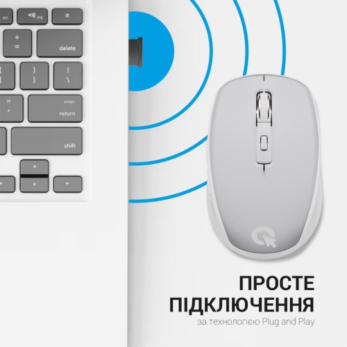 Мишка GamePro M267G Silent Click Wireless Gray (M267G)