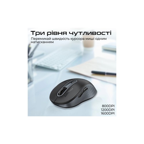 Мишка Promate Ken Wireless/Bluetooth Black (ken.black)