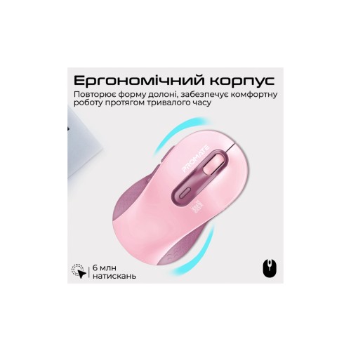 Мишка Promate Ken Wireless/Bluetooth Pink (ken.pink)