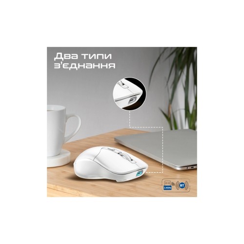 Мишка Promate Samo Wireless/Bluetooth White (samo.white)