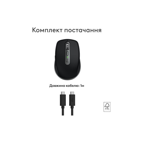 Мишка Logitech MX Anywhere 3S для MAC Wireless Space Grey (910-006947)