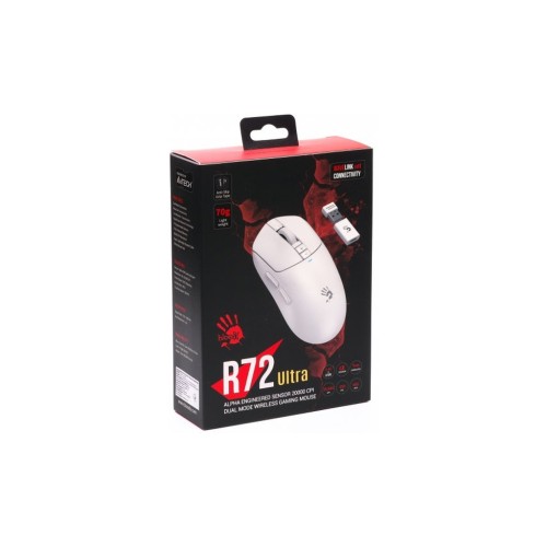 Мишка A4Tech Bloody R72 Ultra Wireless/USB White (4711421000901)