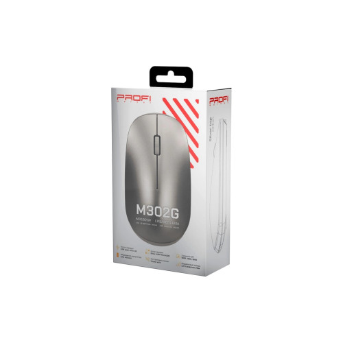 Мишка PROFImarket M302 Silent Wireless Silver/White (M302GSW)