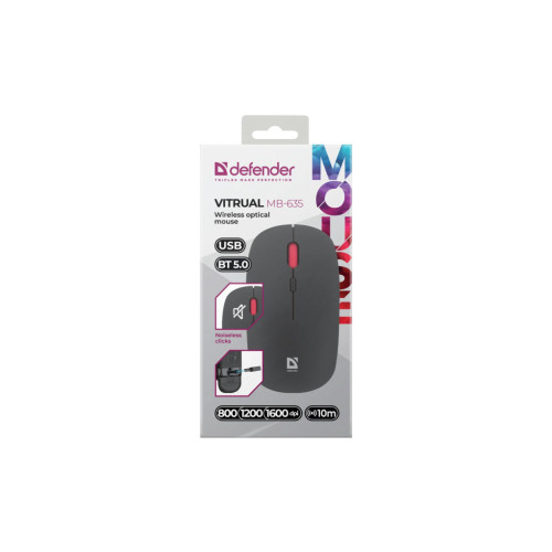 Мишка Defender Vitrual MB-635 Wireless/Bluetooth Black (52635)