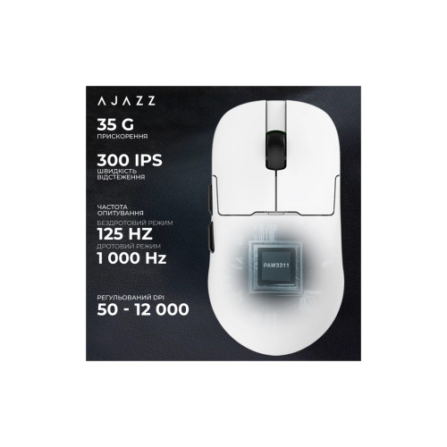 Мишка Ajazz AJ159P MC Wireless/Bluetooth/USB Charging Dock White (AJ159P-MC-W)