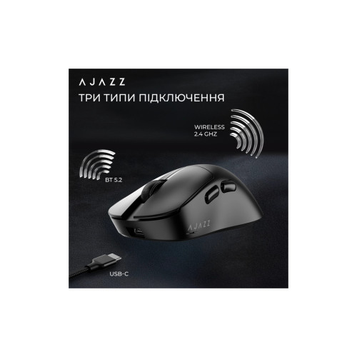 Мишка Ajazz AJ179 V2 MAX Wireless/Bluetooth/USB Black (AJ179-V2-MAX-B)