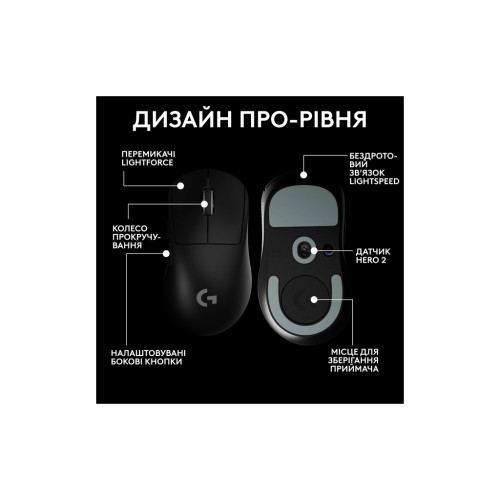 Мишка Logitech G Pro X Superlight 2 Dex Wireless Black (910-007357)