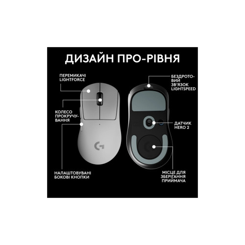 Мишка Logitech G Pro X Superlight 2 Dex Wireless White (910-007365)