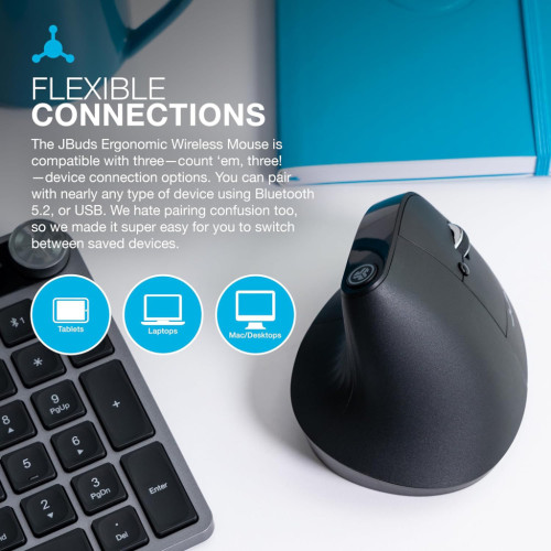 Мишка Jlab JBuds Vertical Ergonomic Wireless Black (IEUMJBERGORBLK82)