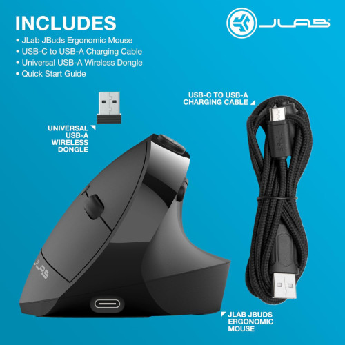 Мишка Jlab JBuds Vertical Ergonomic Wireless Black (IEUMJBERGORBLK82)