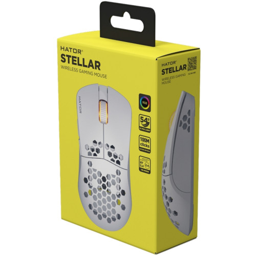 Мишка Hator Stellar Wireless/Bluetooth/USB White (HTM651)